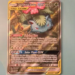 Pokemon TCG Venusaur & Snivy GX TAG TEAM Promo Holo SM229 270 HP Grass English - Image 1