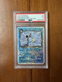 2002 Pokemon Legendary Collection Dark Blastoise 4/110 Reverse Holo PSA 5 - Image 1