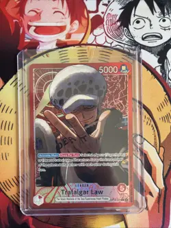 Trafalgar Law OP14-001 L ALT ART The Azure Seas Seven LEADER One Piece CCG - Image 1