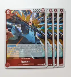 4 x Igaram OP04-002 Foil Holo Rare Playset One Piece TCG Game Card NM - Image 1