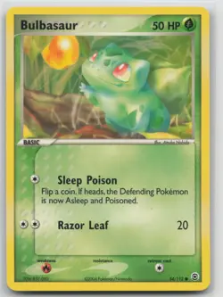 Pokemon Card Bulbasaur - 054/112 Common FireRed & LeafGreen 54/112 - Image 1