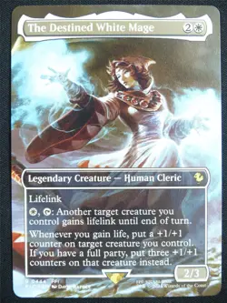 The Destined White Mage Borderless - FIC - Mtg Card #1ZP - Image 1