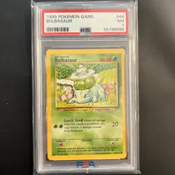 1999 Pokemon Base Set TCG Bulbasaur PSA7 NM Card 44/102 - Image 1