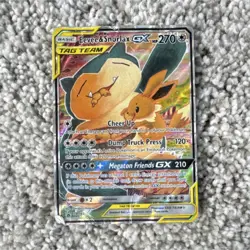 Pokemon Eevee & Snorlax GX TAG TEAM Holo SM169 Basic Card SM Set - Image 1