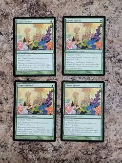Utopia Sprawl x4 4x 2006 Dissension PLAYSET Green Common Enchantment MTG Played - Image 1