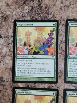 Utopia Sprawl x4 4x 2006 Dissension PLAYSET Green Common Enchantment MTG Played - Image 3