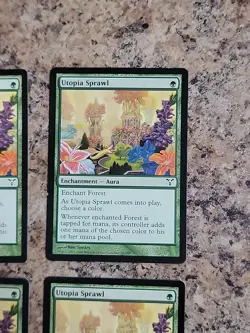 Utopia Sprawl x4 4x 2006 Dissension PLAYSET Green Common Enchantment MTG Played - Image 4
