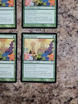 Utopia Sprawl x4 4x 2006 Dissension PLAYSET Green Common Enchantment MTG Played - Image 5