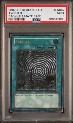 2007 YU-GI-OH! STON-STRIKE OF NEOS 1ST ED-ULTIMATE RARE #EN042 TWISTER PSA 9 - Image 1
