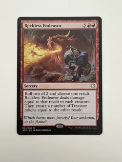 Reckless Endeavor MTG Magic the Gathering Card NM Near Mint AFC - Image 1