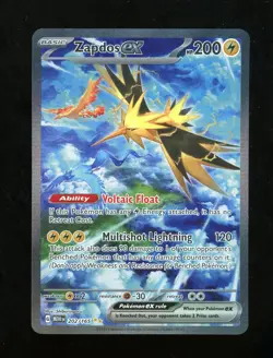 Zapdos ex 202/165 Scarlet & Violet 151 SIR Full Art Holo Pokemon Card NM - Image 1