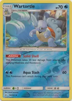 Wartortle 34/214 Reverse Holo Unbroken Bonds Pokemon Card NM - Image 1