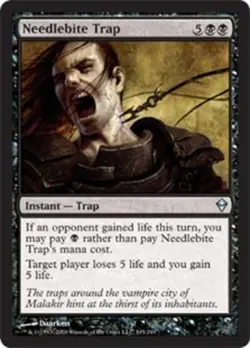 Moderate Play, English MTG Foil Needlebite Trap - Foil Zendikar Magic the Gather - Image 1