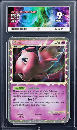 Pokemon Mew Prime Holo Rare HG&SS Triumphant 97/102 ACE Mint 9 - Image 1