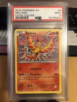 2016 Pokemon XY Fates Collide Moltres #9 - Mint PSA 9 - Image 1