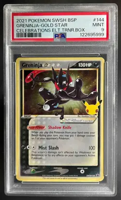 2021 Pokemon Sword & Shield Black Star Promos Greninja PSA 9 Mint #SWSH144 - Image 1
