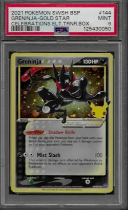 2021 POKEMON SWSH BLACK STAR PROMO #144 GRENINJA-GOLD STAR CELEBRATIONS ELT.TRNR - Image 1