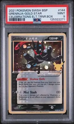 GRENINJA Gold Star #144 PSA 9 Celebrations SWSH ETB Black Star Promo Pokemon - Image 1