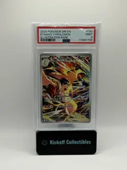 2025 POKEMON DRI EN-DESTINED RIVALS ILLUSTRATION RARE ETHAN'S TYPHLOSION PSA 9 - Image 1