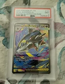2025 POKEMON MEGA SHARPEDO EX 127 SPECIAL ILLUSTRATION RARE PSA 9 - Image 1
