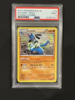 Lucario-Holo Plasma Storm 78/135 Holo Rare 2012 PSA 9 Pokemon TCG - Image 1