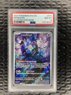 2024 MUNKIDORI #072 POKEMON SHROUDED FABLE ILLUSTRATION RARE PSA 8 - Image 1