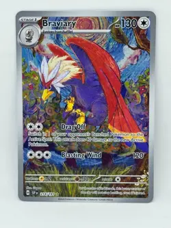 Pokemon TCG Braviary Illustration Rare 214/191 Sv08: Surging Sparks Holo NM - Image 1