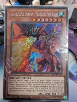 YuGiOh! Harpie's Pet Dragon - Fearsome Fire Blast LDS3-EN138 Secret Rare SEALED - Image 1