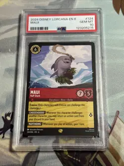 2024 Disney Lorcana EN 6 Maui Half Shark Legendary 124/204 PSA 10 - Image 1