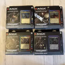 Set of 4 MTG Warhammer 40K Commander Decks, sealed, never opened. - Image 1