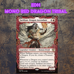 EDH - Sarkhan Mono Red Dragon Tribal, MTG Commander Deck, Bracket 2-3 - Image 1