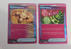 Pokemon Lot of 2 Ace Spec Trainer Unfair Stamp/Awakening Drum Near Mint - Image 1