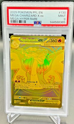 PSA 9 - 2025 Pokemon Phantasmal Flames MEGA CHARIZARD X EX #130 (8365) - Image 1