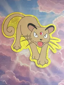 Pokemon Persian Vintage Pocket Monsters Vending HOLO Prism Sticker 1998 Nintendo - Image 1