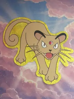 Pokemon Persian Vintage Pocket Monsters Vending HOLO Prism Sticker 1998 Nintendo - Image 2