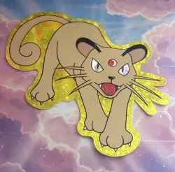 Pokemon Persian Vintage Pocket Monsters Vending HOLO Prism Sticker 1998 Nintendo - Image 3