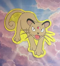 Pokemon Persian Vintage Pocket Monsters Vending HOLO Prism Sticker 1998 Nintendo - Image 4