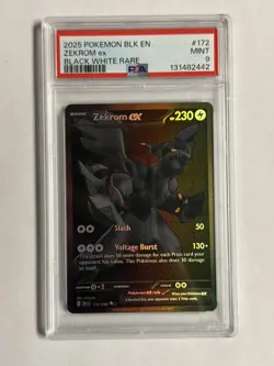 Zekrom EX 172/086 Pokemon Black Bolt BWR Black White Rare SIR English - PSA 9 - Image 1