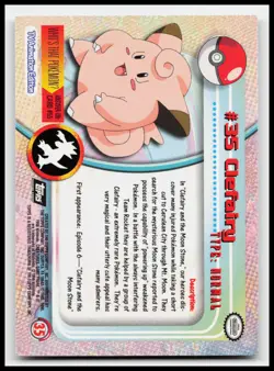 Clefairy #35 Flames Black Logo Topps Holo Live TV Animation Pokemon Card - Image 2