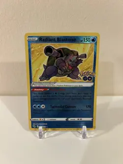 Pokemon Go Radiant Blastoise 018/078 Holo Rare English LP - Image 1