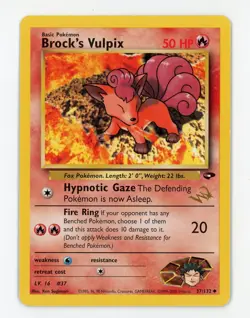 Brocks Vulpix W Stamp - Pokemon 2000 Promo #37 NM-MT - Image 1