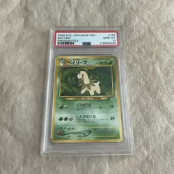 PSA 10 Bayleef Japanese Neo Premium File #153 Pokemon 2000 - Image 1