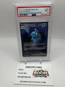 PSA 9 MINT Pokemon Blastoise ex 151 Special Illustration Rare 200/165 - Image 1