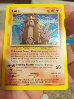Holo RARE Entei 6/64 Neo Revelation Unlimited Damaged Pokemon Card - Image 3