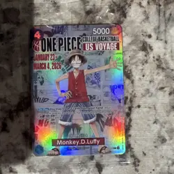 Bandai Namco One Piece Promotion Monkey.D.Luffy US Voyage P-055 Card - Image 1