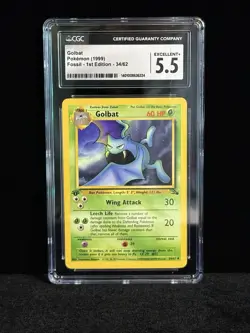 Pokemon TCG Goldbat Fossil 1st Edition #34/62 Graded Card CGC 5.5 EXCELLENT+ - Image 1