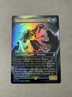 MTG Blue, Loyal Raptor (FOIL Borderless) Universes Beyond: Jurassic World Col.. - Image 1