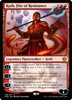 X 1 Koth, Fire of Resistance NM-M ONE 138 MTG Magic The Gathering - Image 1