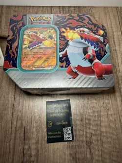 Pokemon Skeledirge ex Tin Factory Sealed (Tear In Shrink Wrap) | Santana Selects - Image 3