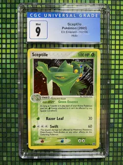 2005 Pokemon TCG Sceptile Holo Rare #10/106 EX Emerald CGC 9 - Image 2